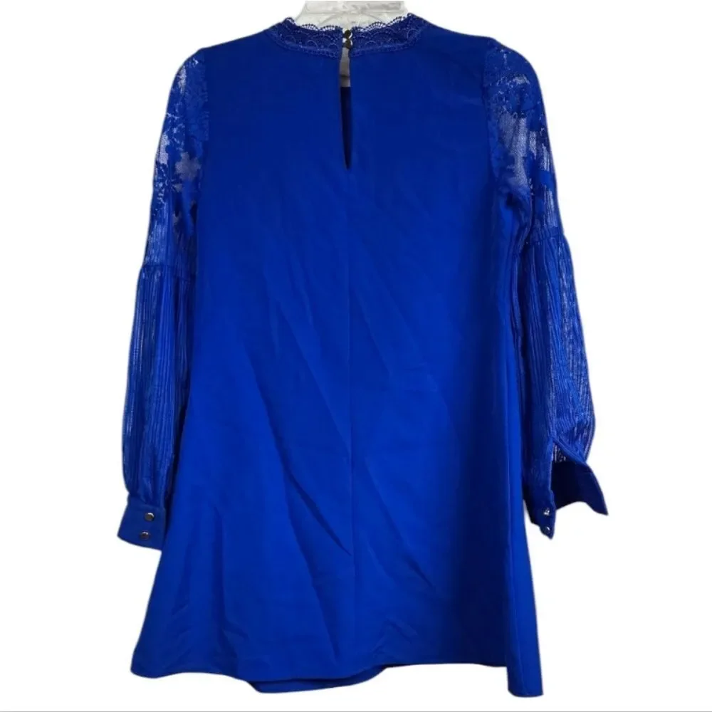 GB Girls Dress Royal Blue Puffy Sheer Lace Sleeve Elegant Semi-Formal Cruise
